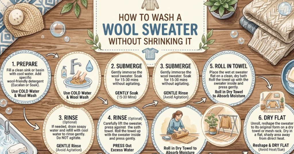 How to Wash a Wool Sweater Without Shrinking It