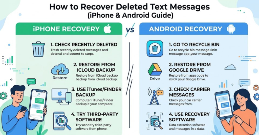 How to Recover Deleted Text Messages (iPhone & Android Guide)