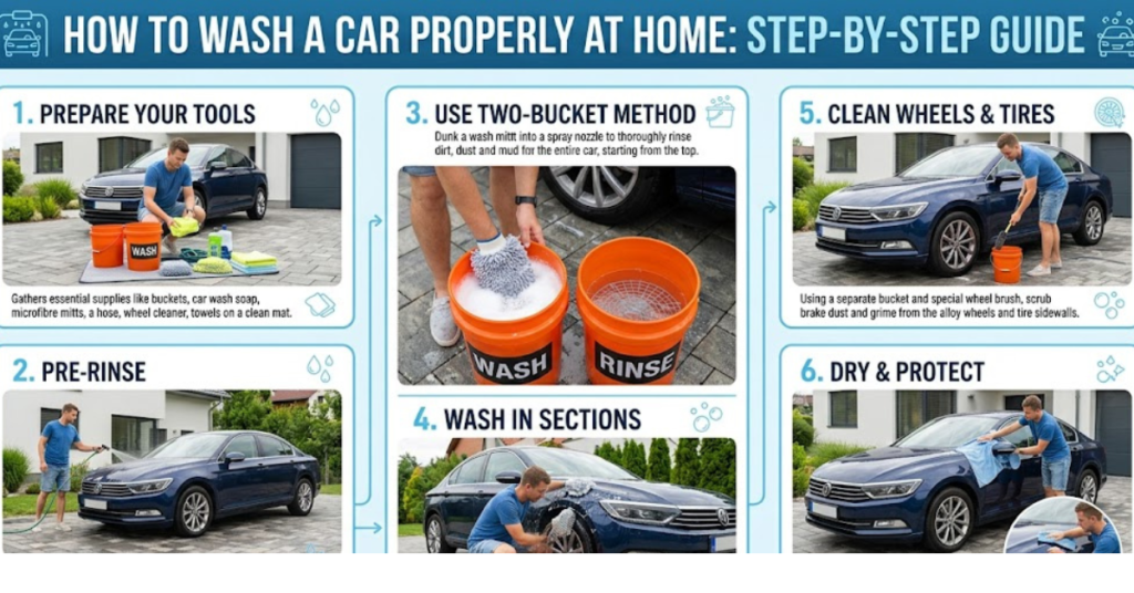 How to Wash a Car Properly at Home: Step-by-Step Guide