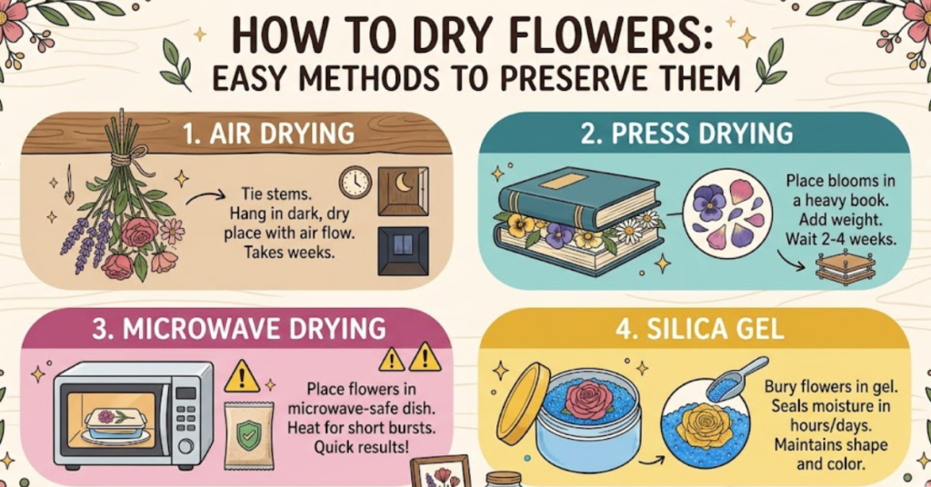 How to Dry Flowers: Easy Methods to Preserve Them