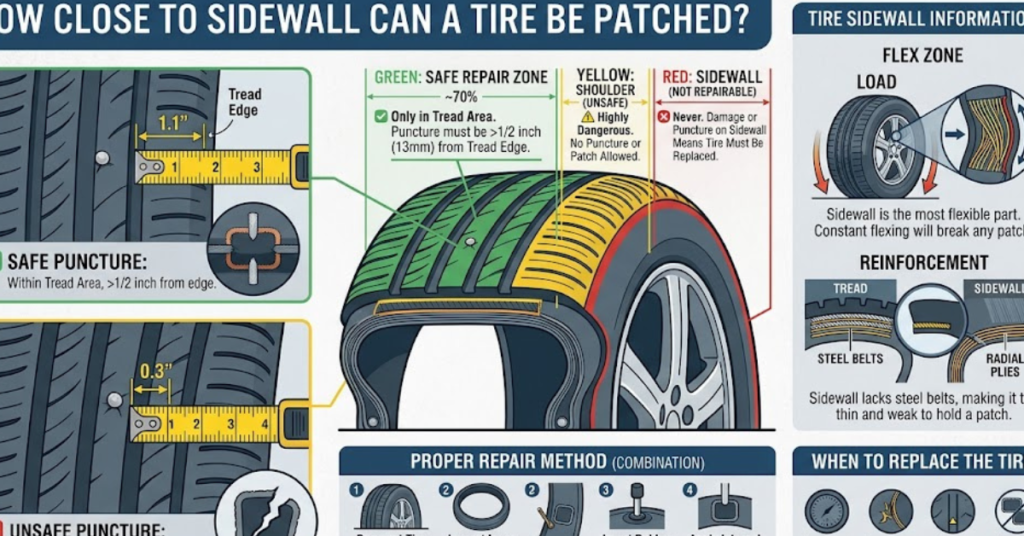 How Close to Sidewall Can a Tire Be Patched? Guide