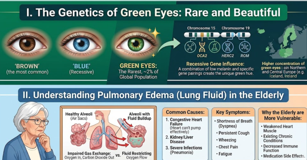 Green Eyes Rarity & Lung Fluid in Elderly Explained