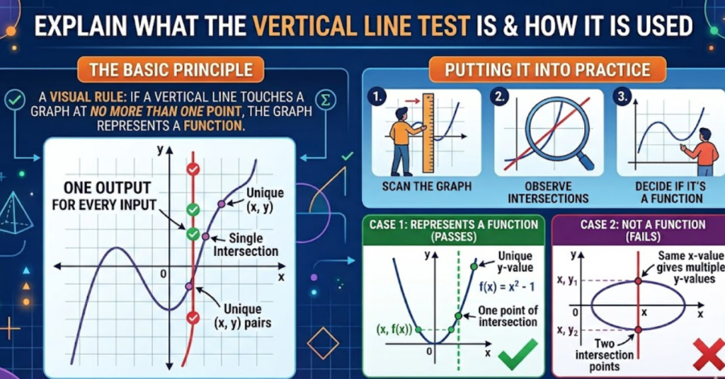 explain what the vertical line test is and how it is used.