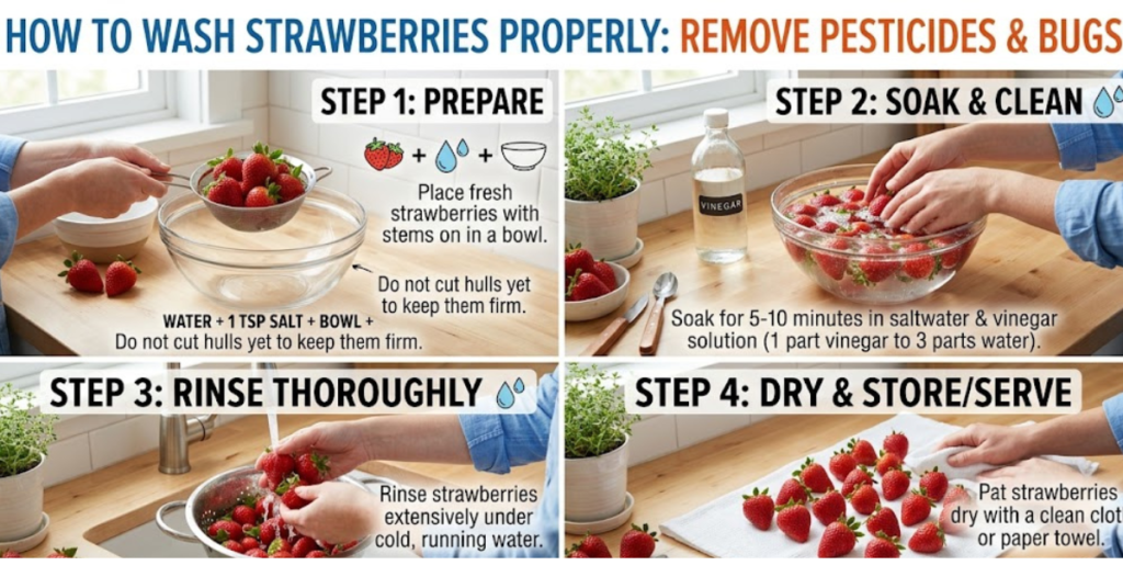 How to Wash Strawberries Properly Remove Pesticides & Bugs