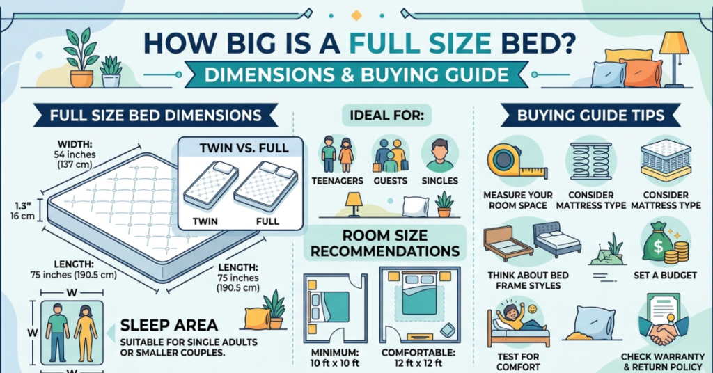How Big Is a Full Size Bed? Dimensions & Buying Guide