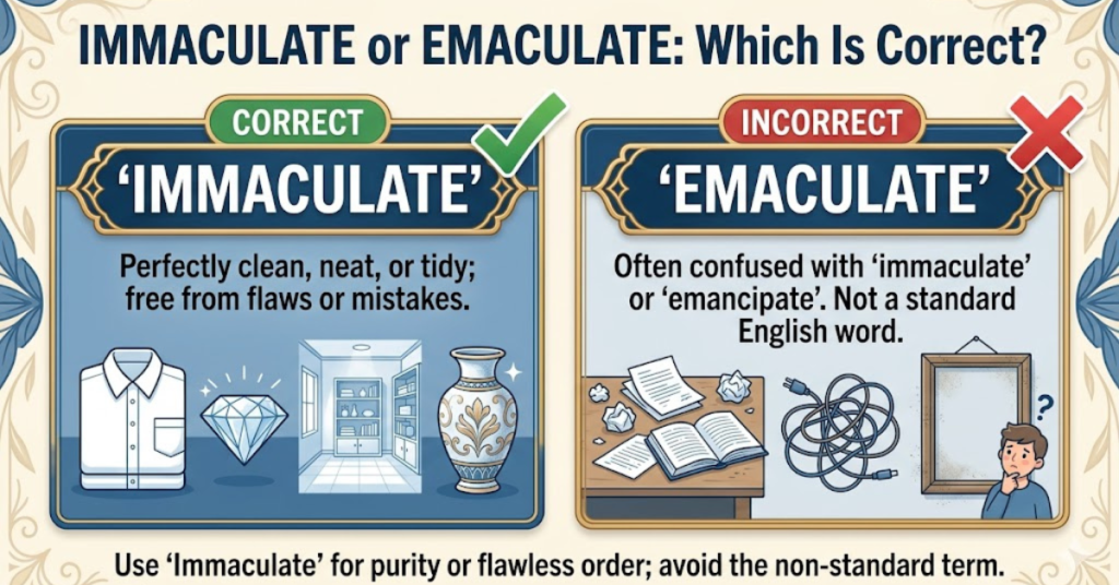 Immaculate or Emaculate Which Is Correct