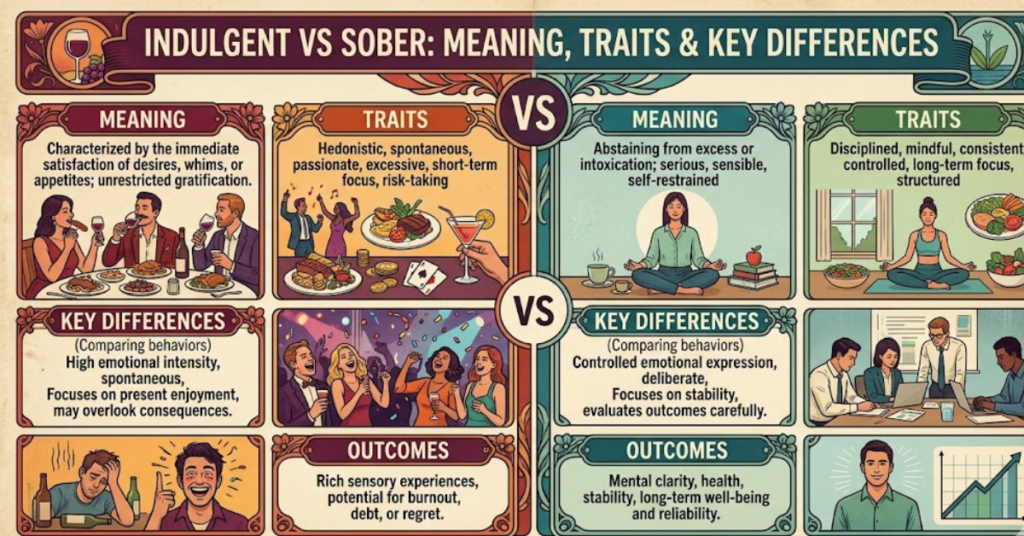 Indulgent vs Sober: Meaning, Traits & Key Differences