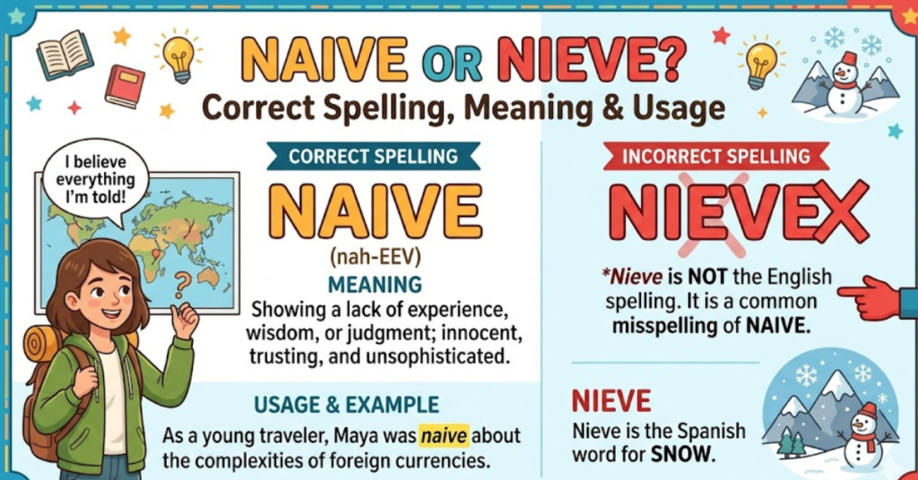 Naive or Nieve: Correct Spelling, Meaning & Usage
