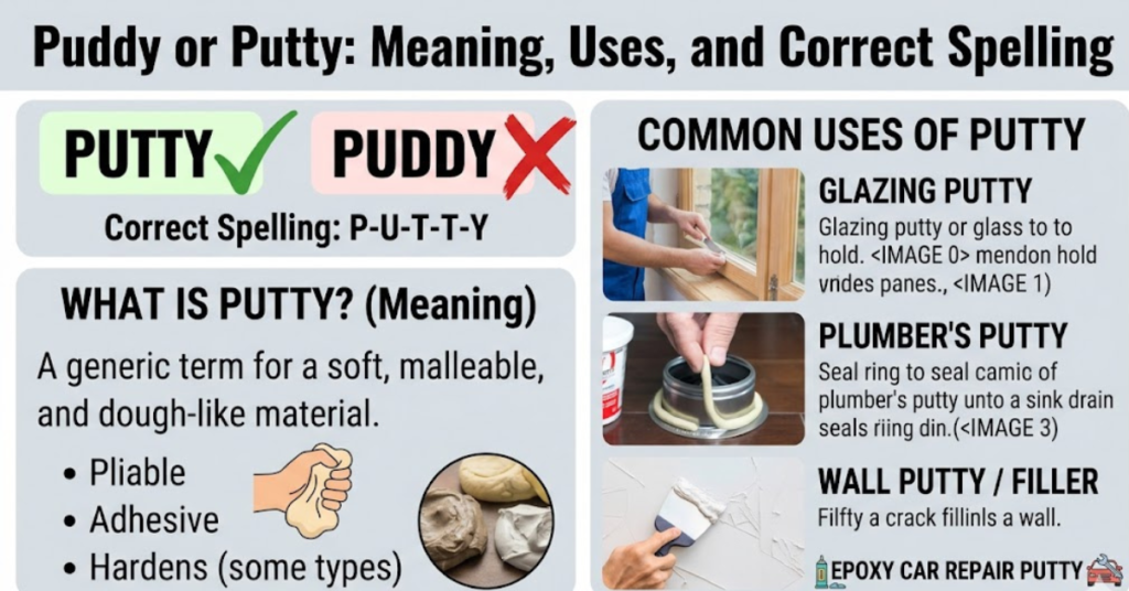 Puddy or Putty: Meaning, Uses, and Correct Spelling