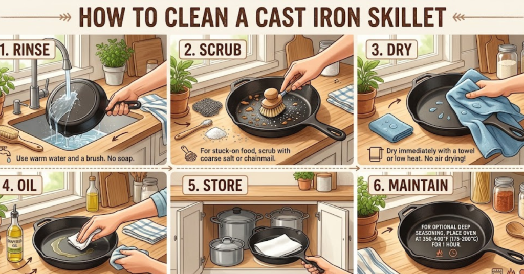 How to Clean a Cast Iron Skillet Properly