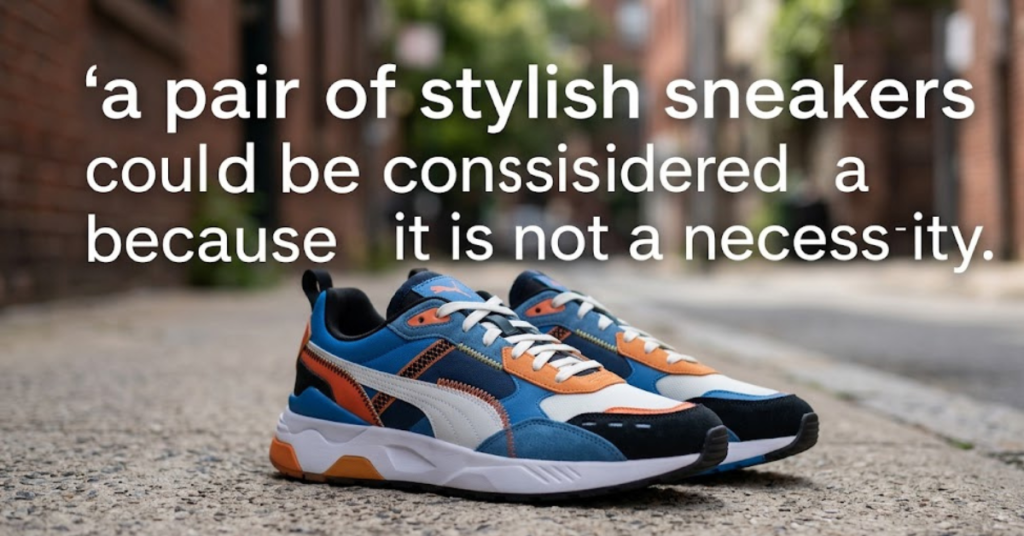 A Pair of Stylish Sneakers Could Be Considered a Want Because It Is Not a Necessity